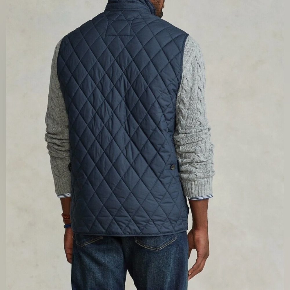 NWT POLO RALPH LAUREN Water Repellant Quilted Vest Navy - Picture 2 of 6